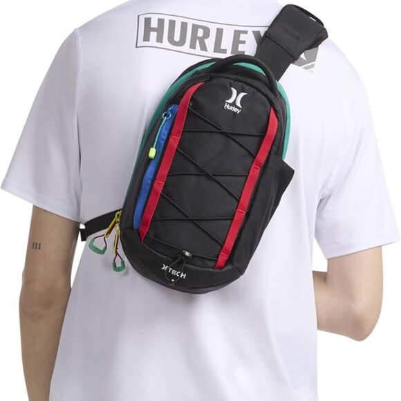 Men's Crossbody Sling Bag, Black, One Size - Picture 2 of 5